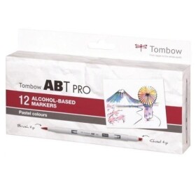 Tombow Oboustranný lihový fix ABT PRO - Pastel colors 12 ks