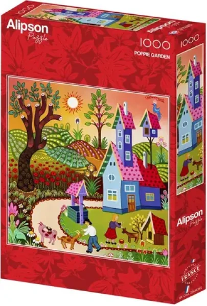 ALIPSON Čtvercové puzzle Zahrada s máky