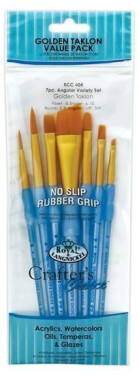 Royal LangnickelSada štětců GOLD TAKLON, 7ks (mix plochý,seříznutý,špičatý,ovál)