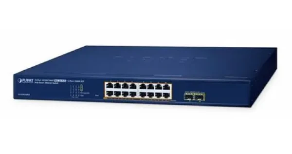 Planet GS-2210-16P2S / Switch / PoE+ / 16x 1Gb RJ-45 / 2x SFP / 240W / L2 (GS-2210-16P2S)