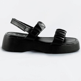 Černé sandály na nízké platformě (CM-48) Barva: odcienie czerni, Velikost: XL (42)