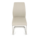 Židle jídelní, krémová ekokůže, pohupová podnož broušený nerez