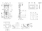 GEBERIT - Duofix Set předstěnové instalace, klozetu a sedátka Villeroy Boch, tlačítka Sigma30, DirectFlush, SoftClose, CeramicPlus, bílá/lesklý chrom SANI11CK3116