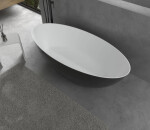CERANO - Vana z litého mramoru Emilia - volně stojící - černá matná/bílá matná - 180x85x55 CER-428548