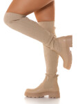 Sexy Fashionista Overknees barva BEIGE velikost 40