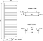 MEXEN/S - Uran radiátor + topná tyč 1200 x 500 mm, 600 W, antracit W105-1200-500-2600-66