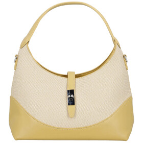 Trendy dámská koženková kabelka do ruky Lussy, žlutá