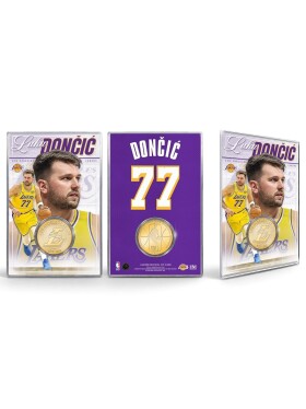 Mince Los Angeles Lakers NBA Luka Dončić Acrylic Bronze Coin Card