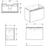 GEBERIT - Acanto Skříňka pod umyvadlo 75 cm, lávová 500.615.JK.2