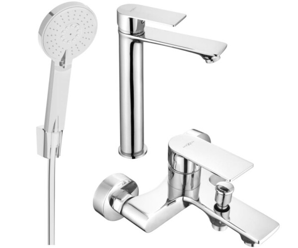 MEXEN - Royo R40 Set umyvadlové a vanové baterie s příslušenstvím, chrom 72213R40-00