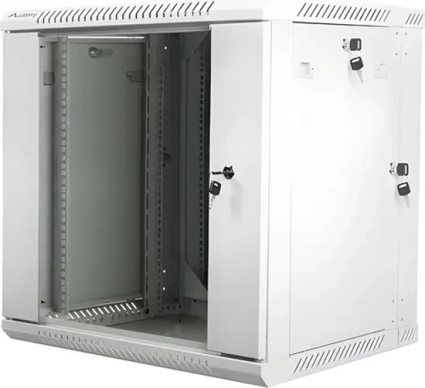 Lanberg WF02-6612-10S šedá / Nástěnný rozvaděč / 19" / 12U / 600×600 mm / dvoudílný / 60 kg (WF02-6612-10S)
