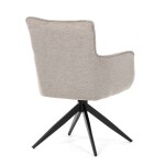 Židle jídelní, taštičkové pružiny v sedáku, 180° otočný mechanismus, lanýžová voděodolná látka, černý kov