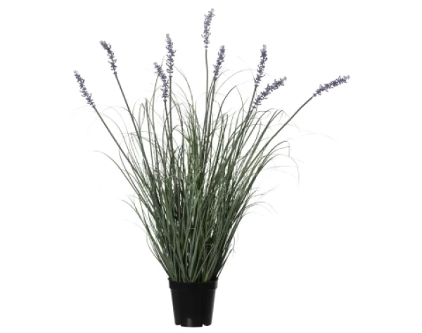 Umělá květina Levandule v květináči 80 cm, fialová