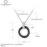 Ocelový náhrdelník se zirkony Catarin Black - keramika, Stříbrná 40 cm + 5 cm (prodloužení)