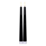STAR TRADING LED svíčka Flamme Candy Black 26 cm – set 2 ks, černá barva, plast