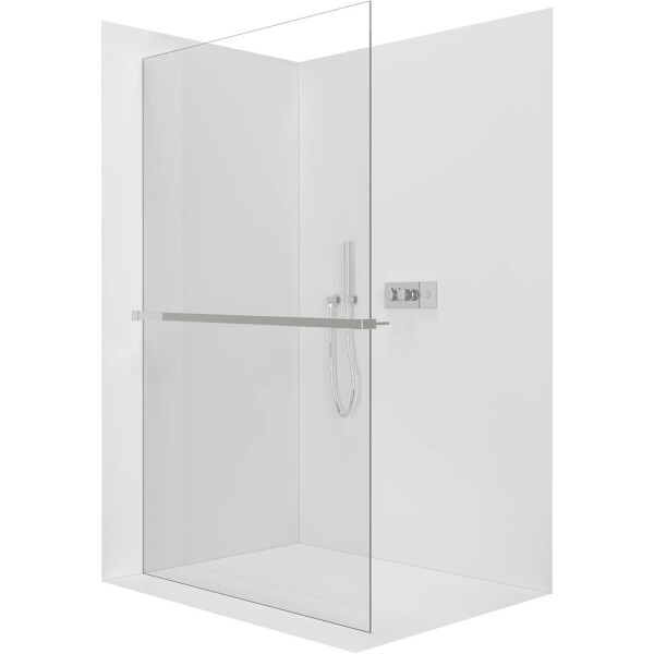 CERANO Sprchová zástěna Walk-in Crystal L/P - 8 mm + polička/držák na ručníky - bezvzpěrový systém - chrom, transparentní sklo - 50x200 cm