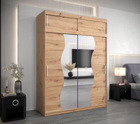 Šatní skříň Abi Mr s nástavcem Dveře: Dub artisan, Rozměr: 180 cm, Korpus: Dub artisan