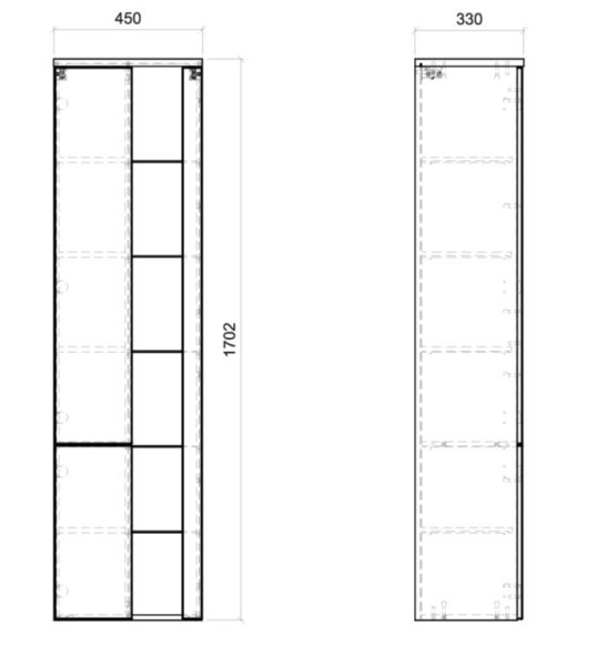 COMAD - Vysoká skříňka 2 dvířka BAHAMA WHITE 5907611648353