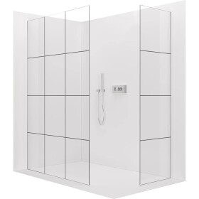 CERANO Sprchová zástěna Walk-in Crystal T L/P - 8 mm - bezvzpěrový systém - chrom, industriální sklo - 90x90x200 cm
