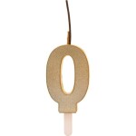 Zlatá svíčka s prskavkou číslo 0 - Dekora