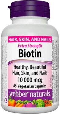 Webber naturals Biotin 10 000 mcg 45 cps (12007)