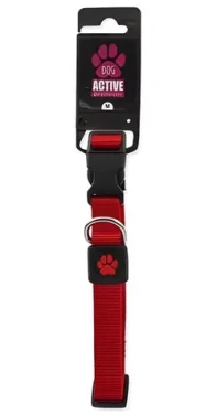 Active Dog Premium M červená 2x34-49cm / Obojek pro psy / Nylonový / Nastavitelná délka (0904-90143)