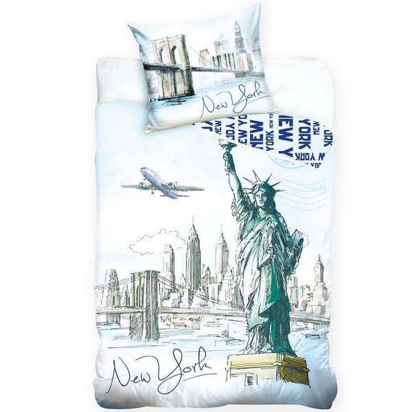 Povlečení bavlna 70x90/140x200 New York Statue