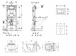 GEBERIT - Duofix Modul pro závěsné WC s tlačítkem Sigma30, lesklý chrom/chrom mat + Tece One - sprchovací toaleta a sedátko, Rimless, SoftClose 111.300.00.5 NT6