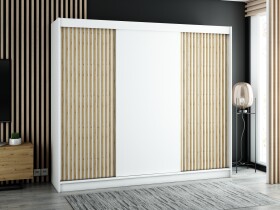 Šatní skříň Abi Lamelo Barva korpusu: Bílá, Rozměry: 250 cm