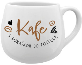 KAFE S DONÁŠKOU DO POSTELE - bílý keramický hrníček 300 ml