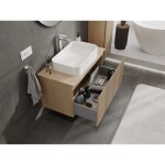 MEXEN/S - Rivel koupelnová skříňka pod umyvadlo 90 cm s deskou, 1 šuplík, reliéf , dub 91A20-09047-1-BFC81