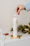 Bella Rose Adventní svíčka Zlaté prasátko, bílá barva, vosk