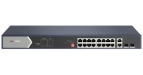 Hikvision DS-3E0520HP-E / Switch / 16x Gigabit PoE (4x Hi-PoE) / 2x RJ45 + 2x SFP uplink / 225W / dosah 300m (DS-3E0520HP-E)