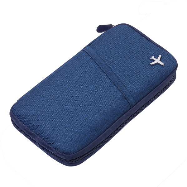 TROIKA cestovní organizér na doklady, 100% PES, RFID, tm. modré