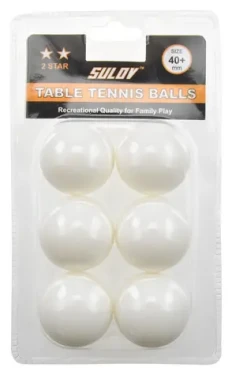 RULYT Míček na stolní tenis 2* / 6 ks / průměr 40 mm / ABS