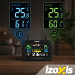 Bezdrátová meteorologická stanice IZOXIS – teploměr, vlhkoměr, hodiny, senzor 100 m