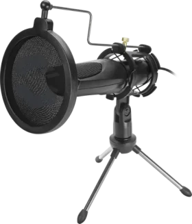 AUDIS Streaming Microphone černá / stolní mikrofon / 50-16000Hz / pop filter / USB-A / 1.5m (SL-800012-BK)