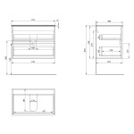 AQUALINE - PANEDA STRIP umyvadlová skříňka 74,5x55x45,2cm, dub emporio PN375