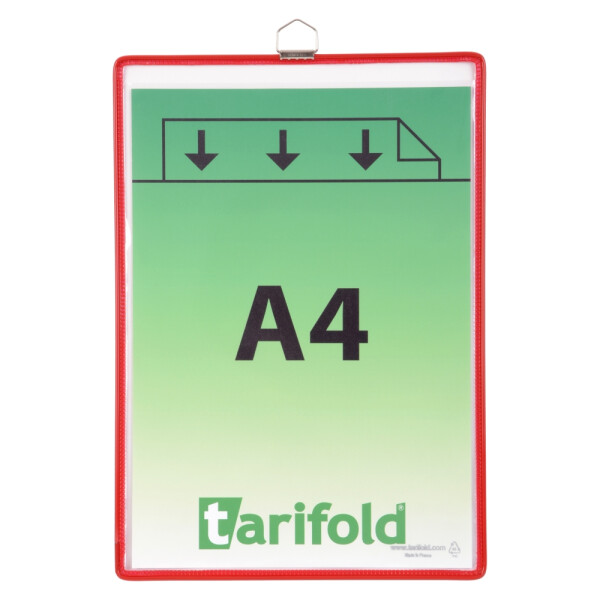 Djois rámeček s kapsou a očkem, A4, otevřený shora, červený, 5 ks