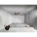 MEXEN/S - Lunar L sprchové dveře křídlové pravé 125, transparent, měď kartáčovaná 834SL-125-050-65-00-P