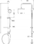 MEXEN/S - Carl sprchový sloup včetně sprchové baterie Pecos, chrom 72740240-00