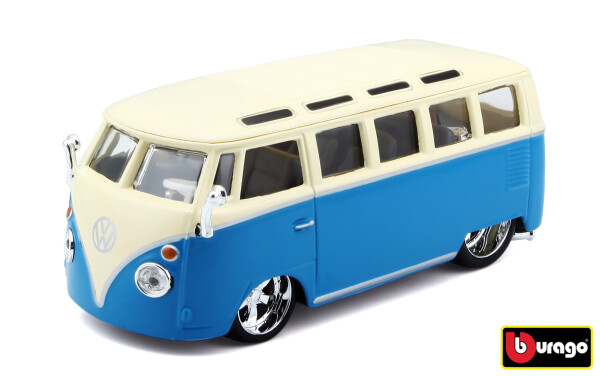 Bburago Plus Volkswagen Van Samba Blue/White