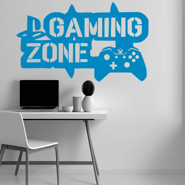 Samolepka Gaming zone Barva: modrá, Velikost: 100 x 60 cm