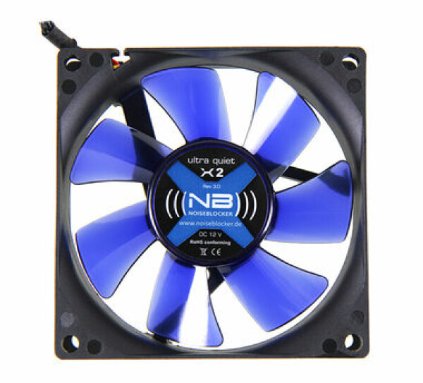 Noiseblocker BlackSilent Fan X2 modrá / 80mm / 16 dB @ 1800 RPM / 26.48 CFM / 3-pin (ITR-X-2)