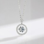 Stříbrný dvojitý náhrdelník Cristy 1 ct MOISSANITE + CERTIFIKÁT, Stříbrná 40 cm + 5 cm (prodloužení) certifikát GRA, hadřík na čištění stříbra, dárková krabička