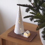 Led lucerna Raeder domek s kovovou střechou 5,5 cm - räder Porcelánová mini LED lucerna Medium House, bílá barva, porcelán