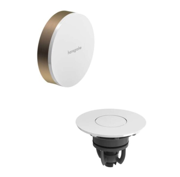 HANSGROHE - Flexaplus Vrchní sada k vanové odtokové a přepadové soupravě s napouštěním, Push-Open, kartáčovaný bronz/vysoce lesklá bílá 58187140