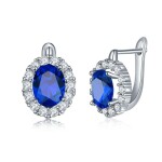 Náušnice Swarovski Elements Fiona Sapphire, Modrá