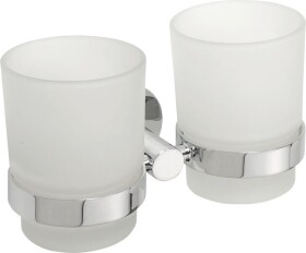 SAPHO - X-ROUND dvojitý držák skleniček, mléčné sklo, chrom XR902