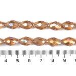 Skleněný korálek - kapka - medová - 15 x 10 mm - 1 ks